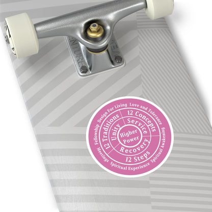 Haler Smith Vinyl Round Sticker - Higher Power 1 - Light Pink