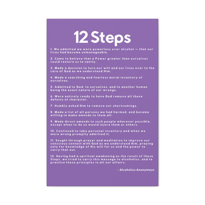 Haler Smith - Canvas - Haler Smith Matte Canvas - 12 Steps - Vertical Light Purple Matte Finish