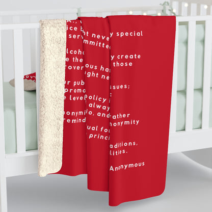 Haler Smith - Home Decor - Haler Smith Sherpa Fleece Blanket - 12 Traditions - Dark Red