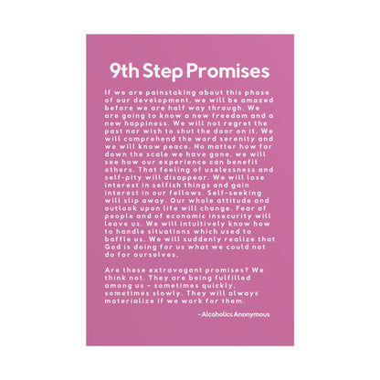 Haler Smith Rolled Poster - 9th Step Promises - Vertical Light Pink Matte Finish