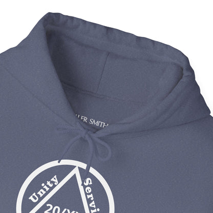 Sobriety Hoodie | Unity Service Recovery Sobriety Years Design 1 On The Front