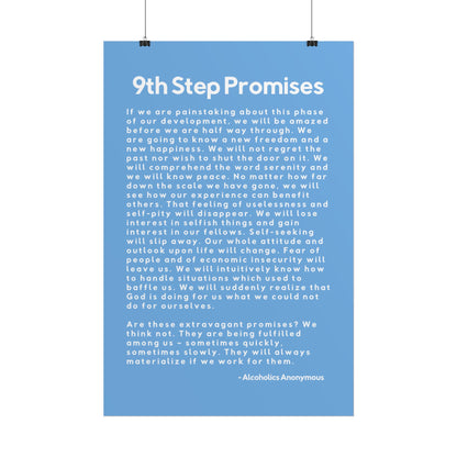 Haler Smith Rolled Poster - 9th Step Promises - Vertical Light Blue Matte Finish