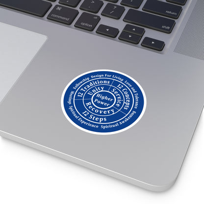 Haler Smith Vinyl Round Sticker - Higher Power 1 - Dark Blue