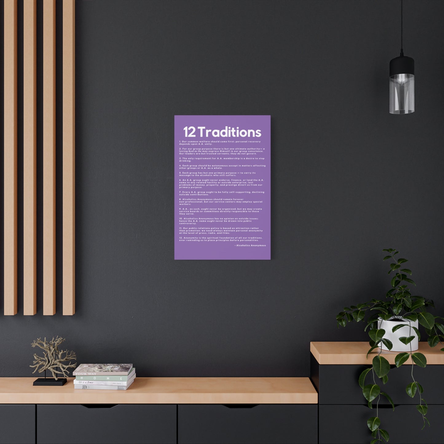 Haler Smith - Canvas - Haler Smith Matte Canvas - 12 Traditions - Vertical Light Purple Matte Finish