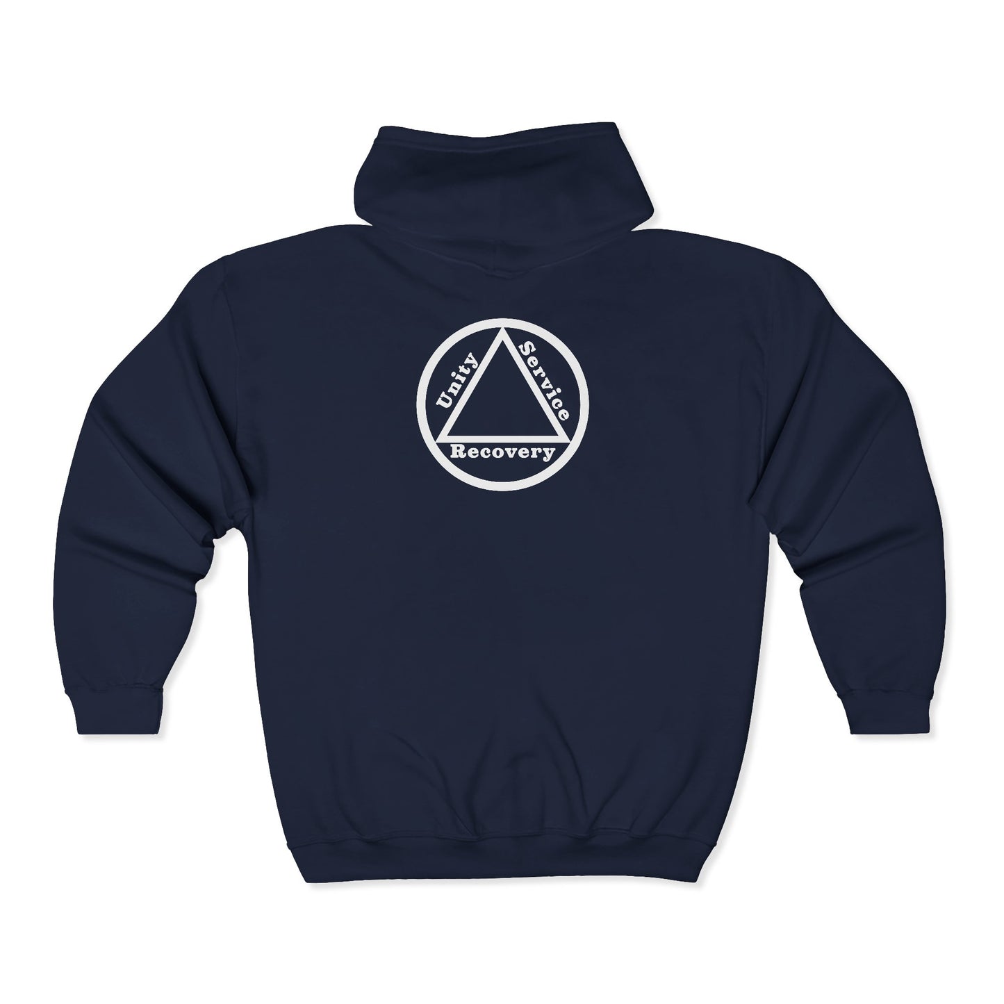 Sobriety Zip Hoodie | Unity Service Recovery Design 1 On The Back