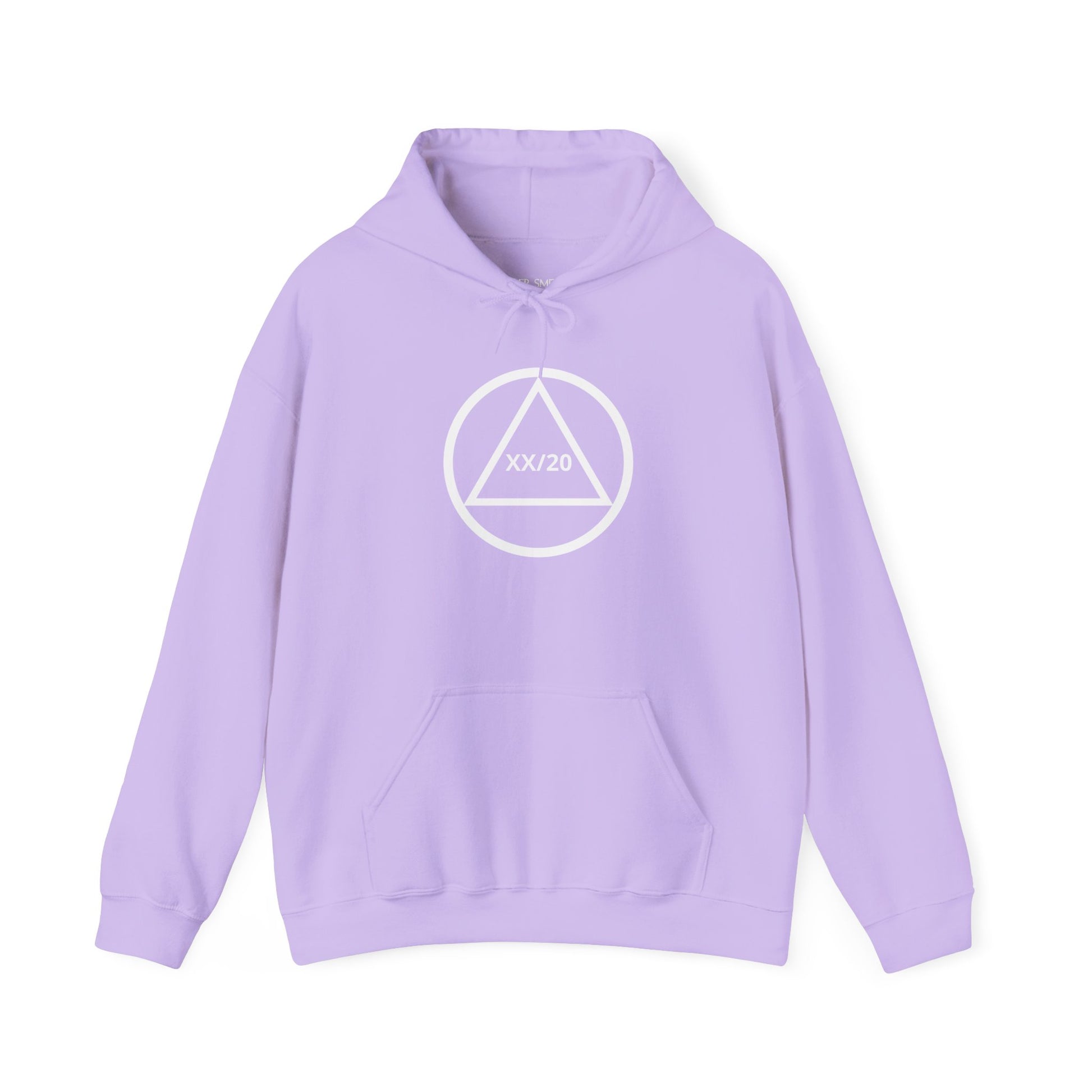 Circle and Triangle recovery hoodie in Orchid featuring Circle and Triangle Sobriety Years Design 1 on the front