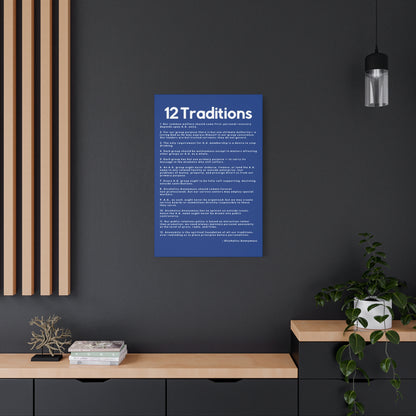 Haler Smith - Canvas - Haler Smith Matte Canvas - 12 Traditions - Vertical Dark Blue Matte Finish