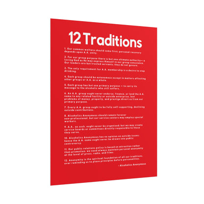 Haler Smith - Poster - Haler Smith Rolled Poster - 12 Traditions - Vertical Red Matte Finish