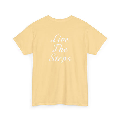 Haler Smith - T-Shirt - Haler Smith Heavy Cotton Short Sleeve Tee 2XL - 5XL - Live The Steps - White Letters