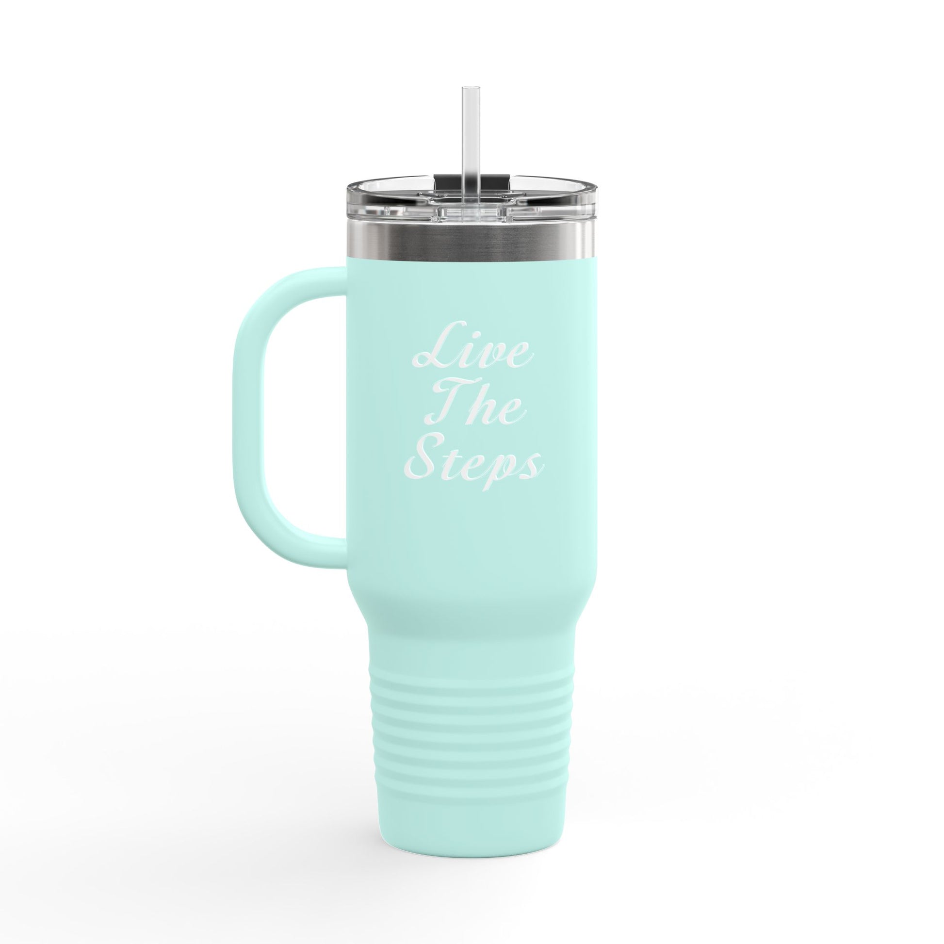 Haler Smith - Mug - Haler Smith Insulated Travel Mug with Straw 40 oz. - Live the Steps - White Letters