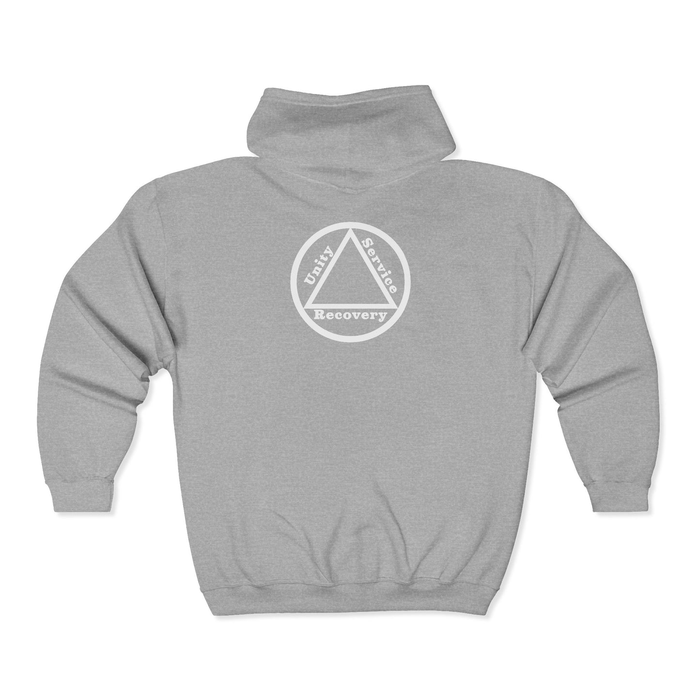 Sobriety Zip Hoodie | Unity Service Recovery Design 1 On The Back