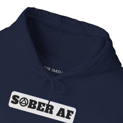 Recovery Hoodie | Sober AF Design 1 On The Front