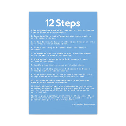 Haler Smith - Canvas - Haler Smith Matte Canvas - 12 Steps - Vertical Light Blue Matte Finish