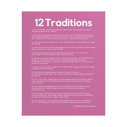 Haler Smith - Poster - Haler Smith Rolled Poster - 12 Traditions - Vertical Light Pink Matte Finish