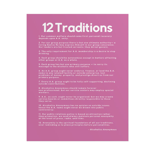 Haler Smith - Poster - Haler Smith Rolled Poster - 12 Traditions - Vertical Light Pink Matte Finish