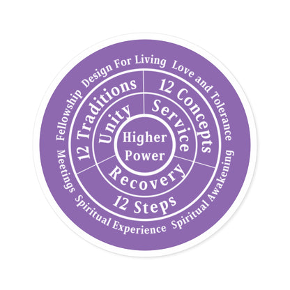 Haler Smith Vinyl Round Sticker - Higher Power 1 - Light Purple