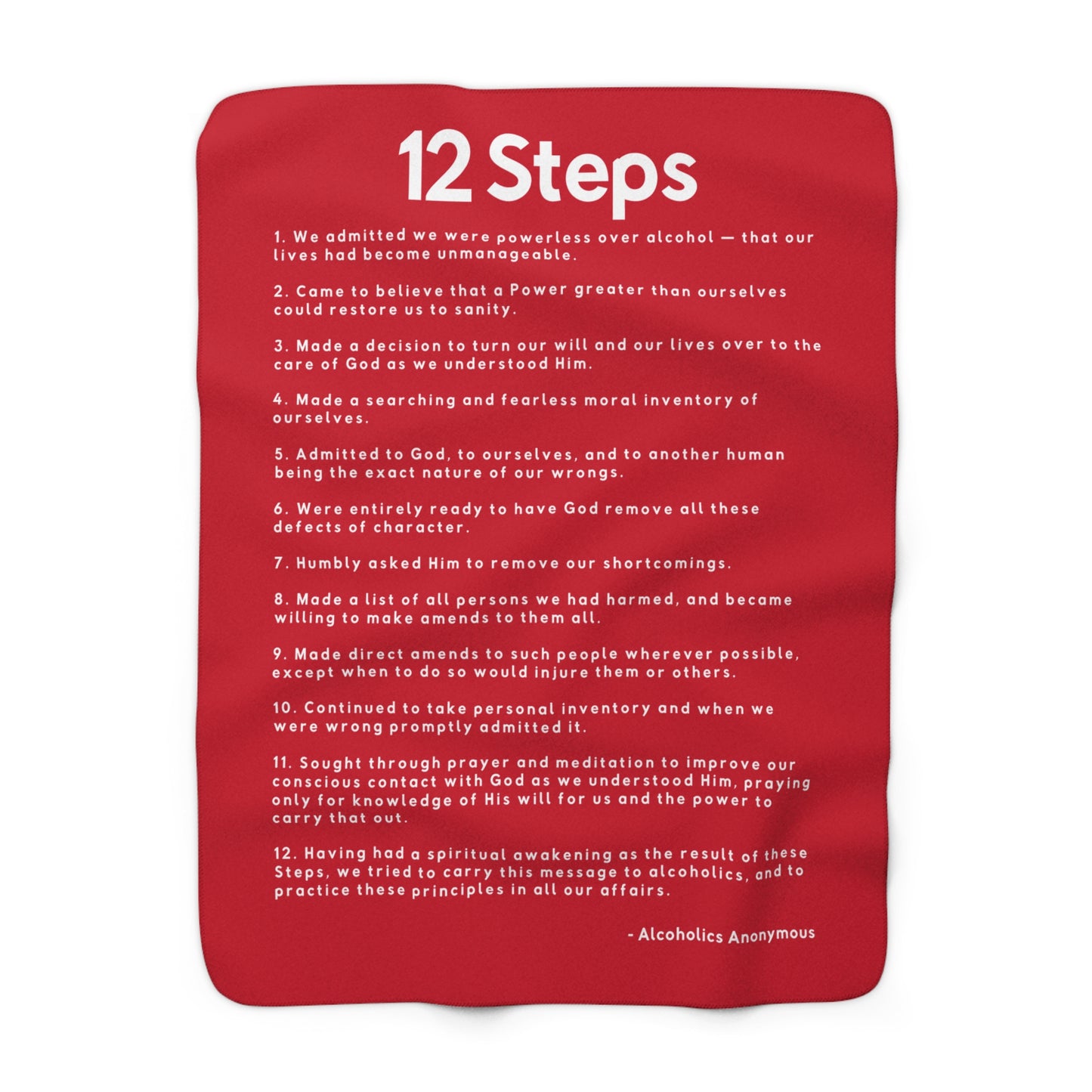 Haler Smith - Home Decor - Haler Smith Sherpa Fleece Blanket - 12 Steps - Dark Red