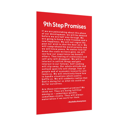 Haler Smith Rolled Poster - 9th Step Promises - Vertical Red Matte Finish