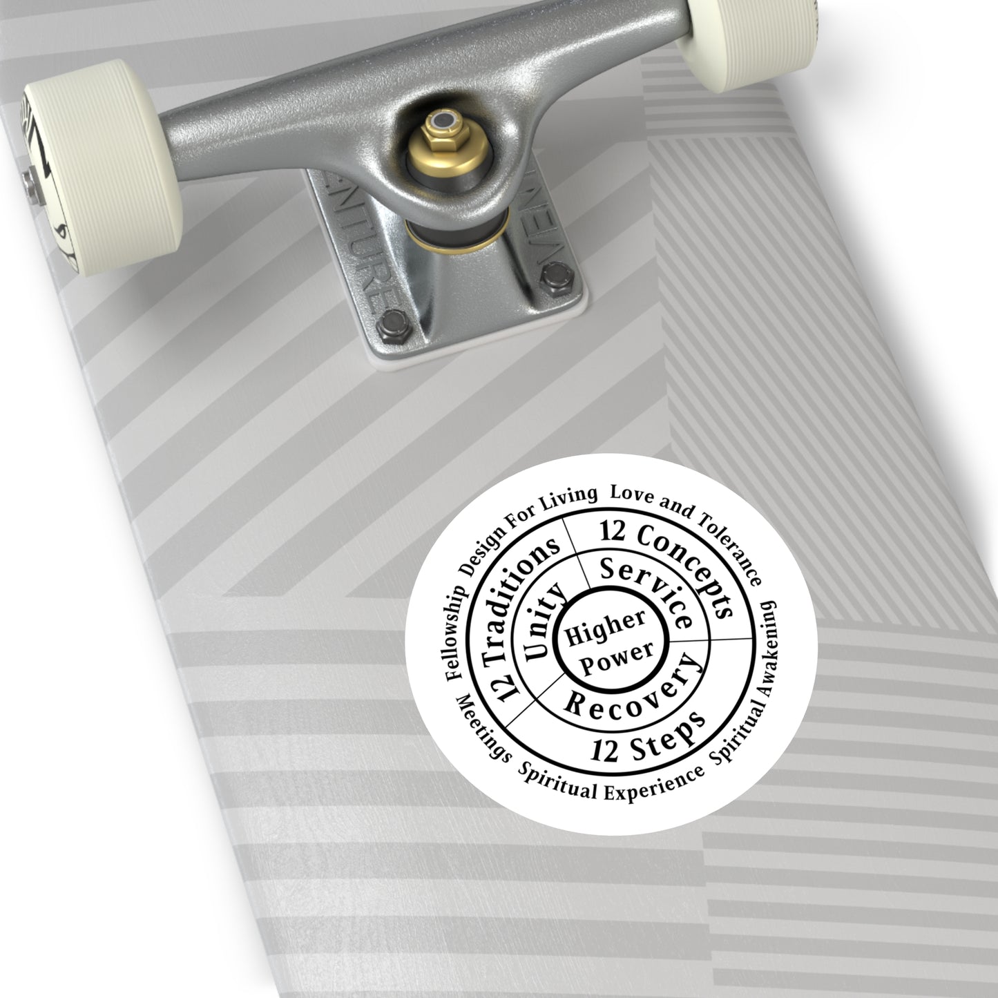 Haler Smith Vinyl Round Sticker - Higher Power 1 - White