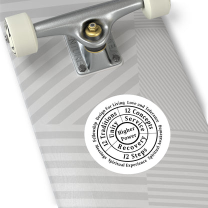 Haler Smith Vinyl Round Sticker - Higher Power 1 - White