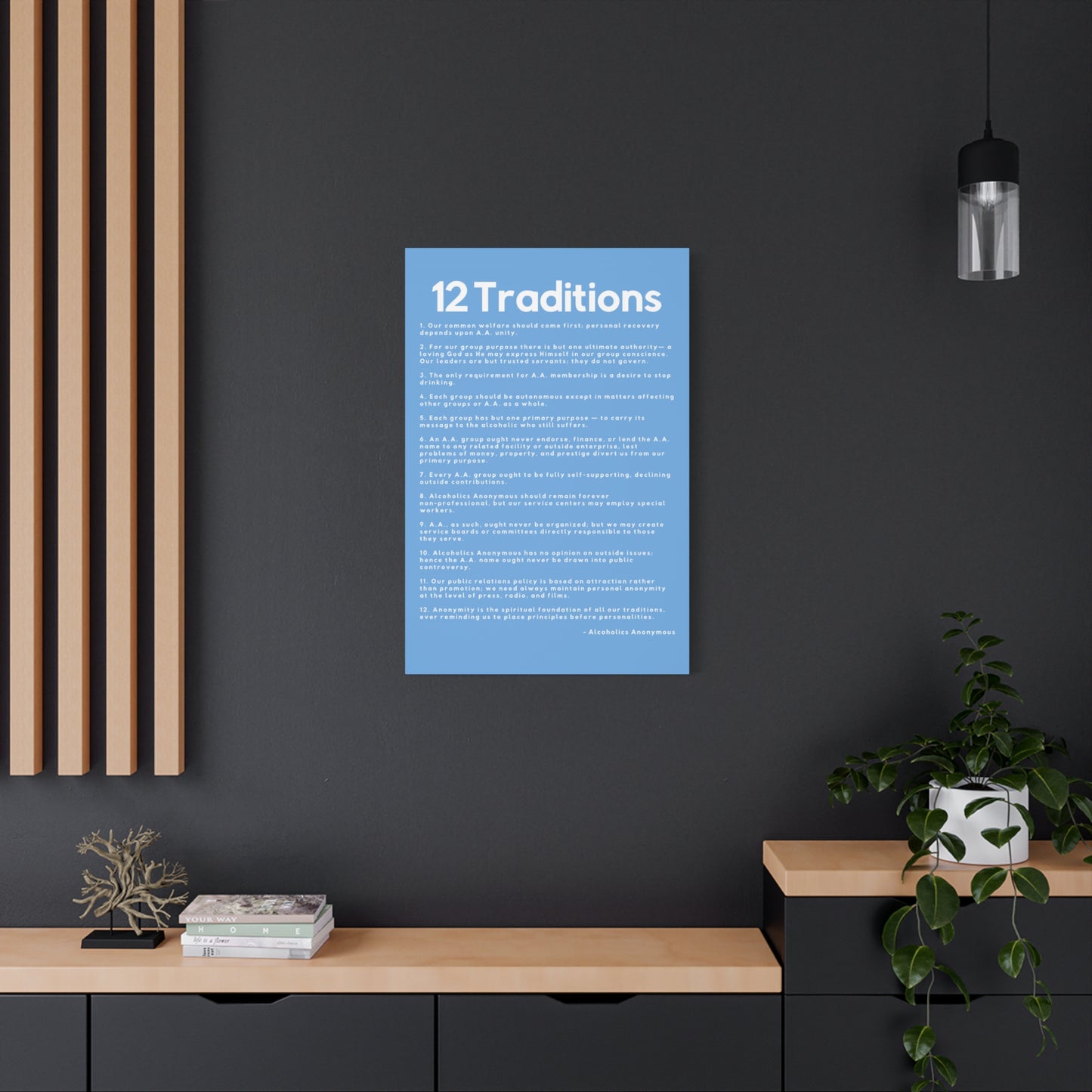 Haler Smith - Canvas - Haler Smith Matte Canvas - 12 Traditions - Vertical Light Blue Matte Finish