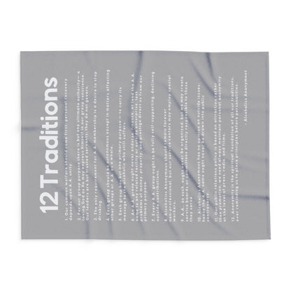 Haler Smith - Home Decor - Haler Smith Polar Fleece Blanket - 12 Traditions - Light Gray