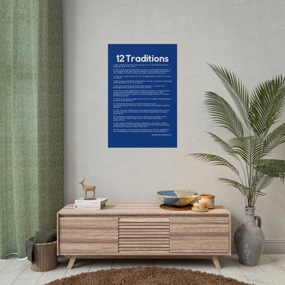 Haler Smith - Poster - Haler Smith Rolled Poster - 12 Traditions - Vertical Dark Blue Matte Finish