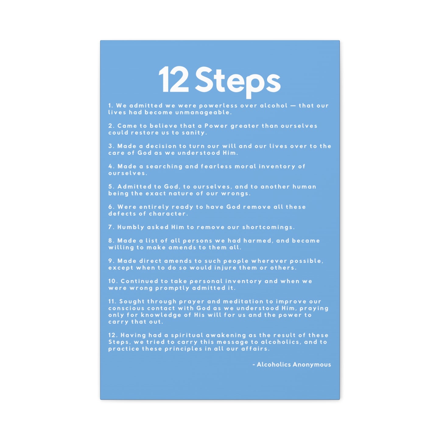 Haler Smith - Canvas - Haler Smith Matte Canvas - 12 Steps - Vertical Light Blue Matte Finish