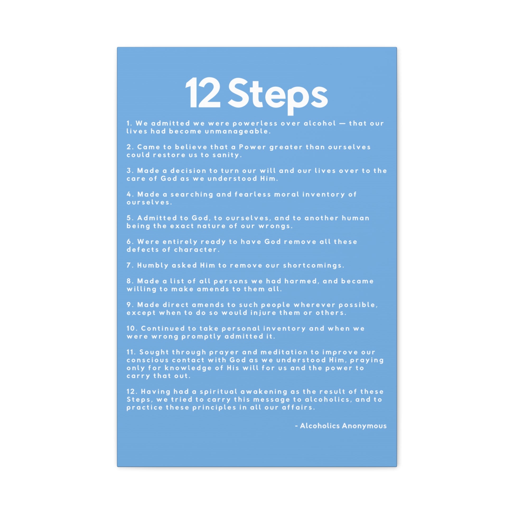 Haler Smith - Canvas - Haler Smith Matte Canvas - 12 Steps - Vertical Light Blue Matte Finish