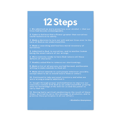 Haler Smith - Canvas - Haler Smith Matte Canvas - 12 Steps - Vertical Light Blue Matte Finish