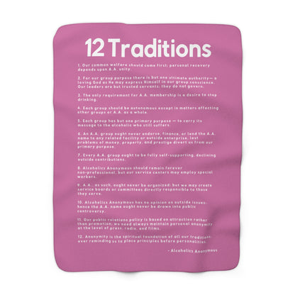 Haler Smith - Home Decor - Haler Smith Sherpa Fleece Blanket - 12 Traditions - Light Pink