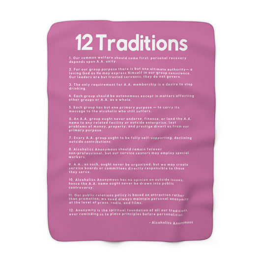 Haler Smith - Home Decor - Haler Smith Sherpa Fleece Blanket - 12 Traditions - Light Pink