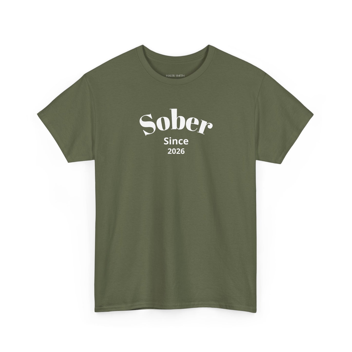 Recovery Short Sleeve T-Shirt | Sober Since Design 1 On The Front