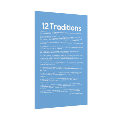 Haler Smith - Poster - Haler Smith Rolled Poster - 12 Traditions - Vertical Light Blue Matte Finish
