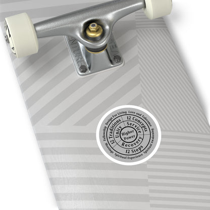 Haler Smith Vinyl Round Sticker - Higher Power 1 - Light Gray