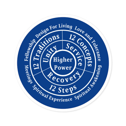 Haler Smith Vinyl Round Sticker - Higher Power 1 - Dark Blue