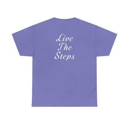 Haler Smith Heavy Cotton Short Sleeve Tee 2XL-5XL - Live The Steps - White Letters