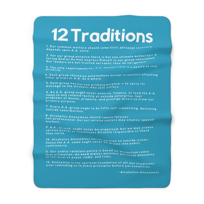 Haler Smith - Home Decor - Haler Smith Sherpa Fleece Blanket - 12 Traditions - Turquoise