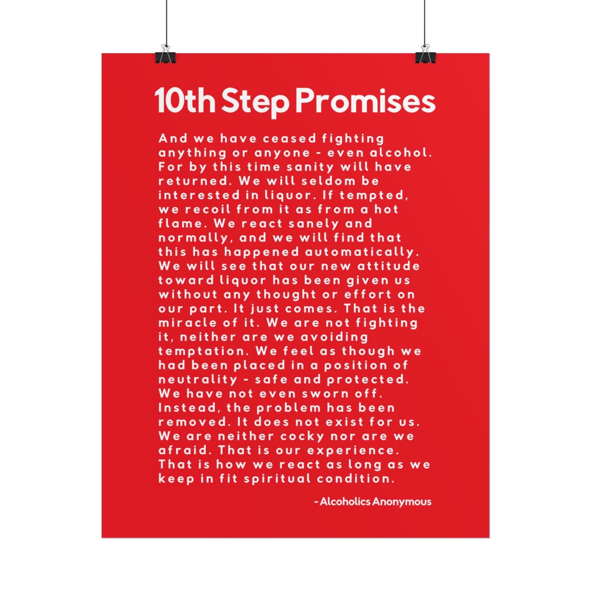Haler Smith - Poster - Haler Smith Rolled Poster - 10th Step Promises - Vertical Red Matte Finish