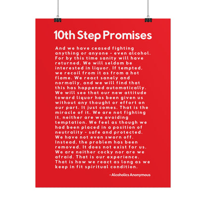 Haler Smith - Poster - Haler Smith Rolled Poster - 10th Step Promises - Vertical Red Matte Finish