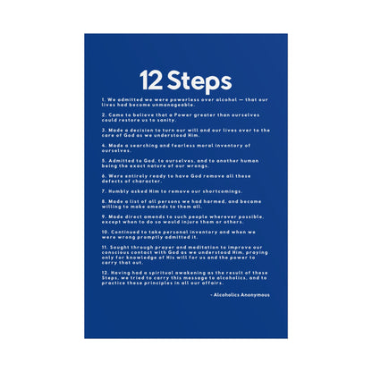 Haler Smith - Poster - Haler Smith Rolled Poster - 12 Steps - Vertical Dark Blue Matte Finish - White Letters