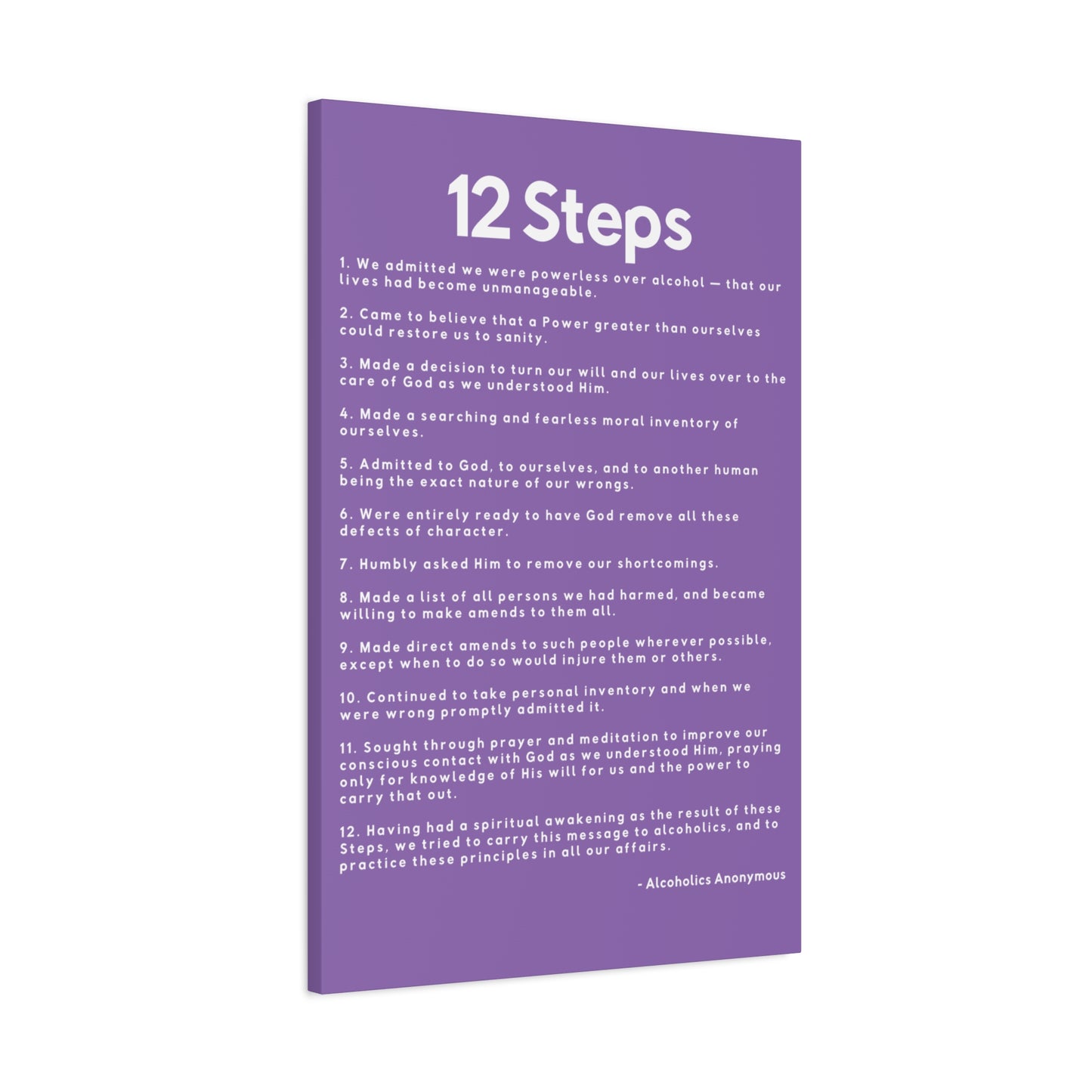 Haler Smith - Canvas - Haler Smith Matte Canvas - 12 Steps - Vertical Light Purple Matte Finish