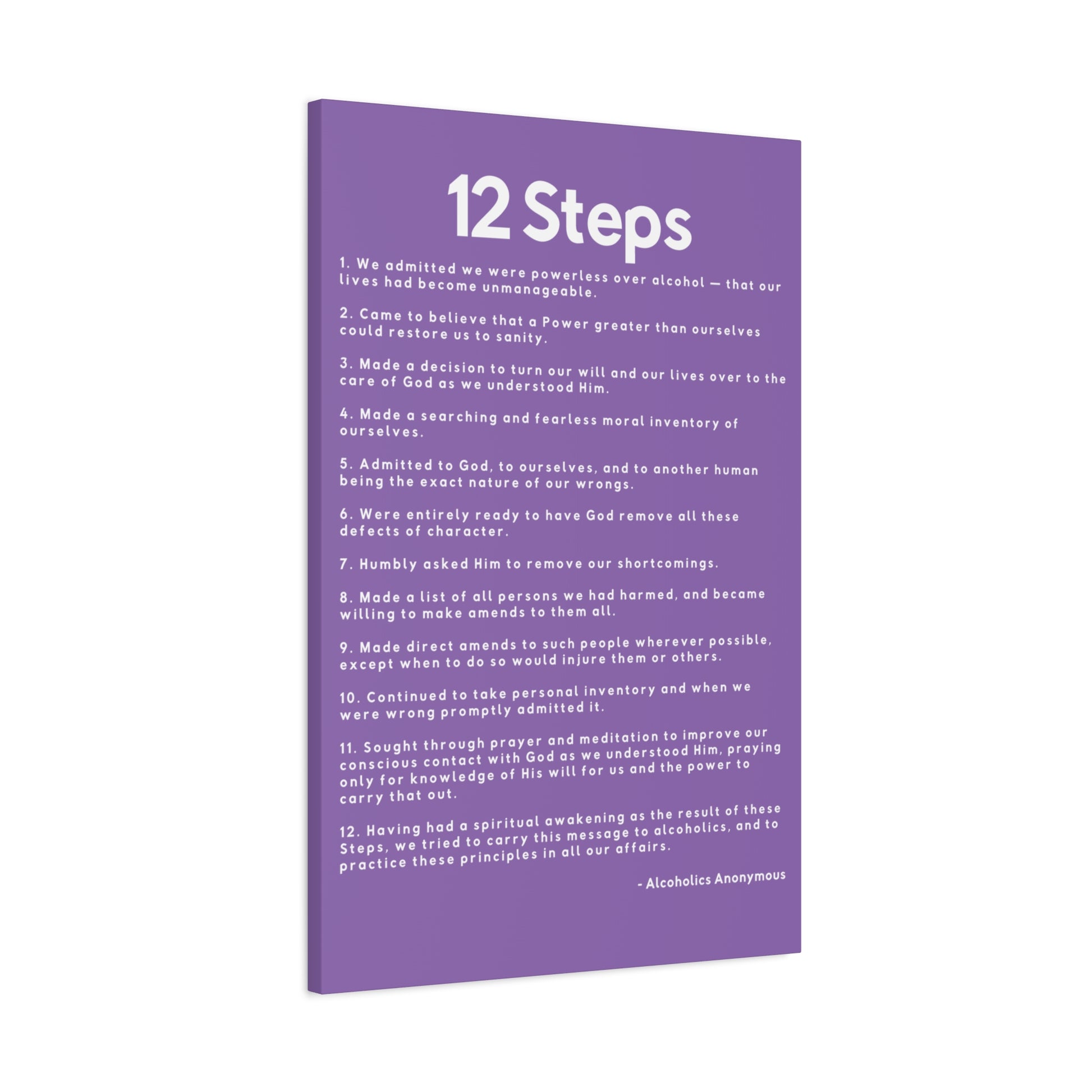 Haler Smith - Canvas - Haler Smith Matte Canvas - 12 Steps - Vertical Light Purple Matte Finish