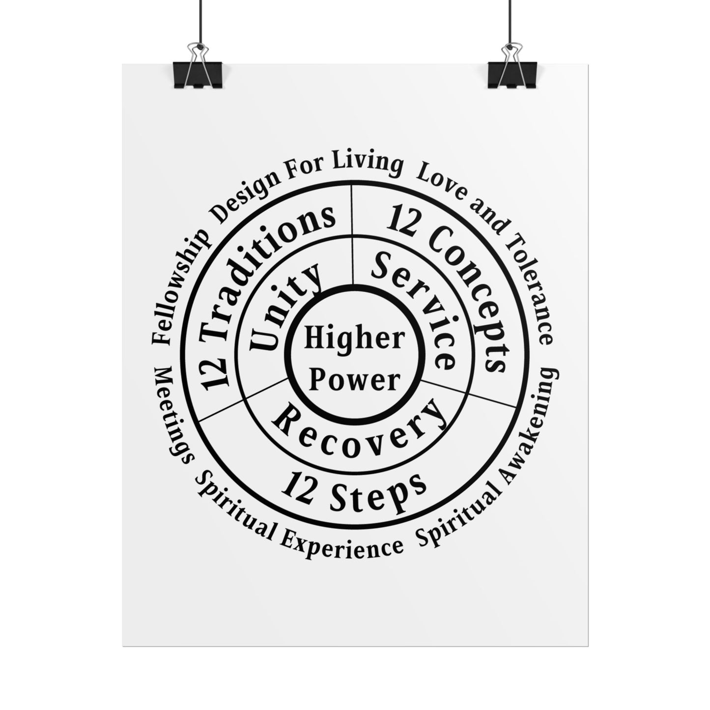 Haler Smith Rolled Poster - Higher Power 1 - White Matte Finish - Black Letters