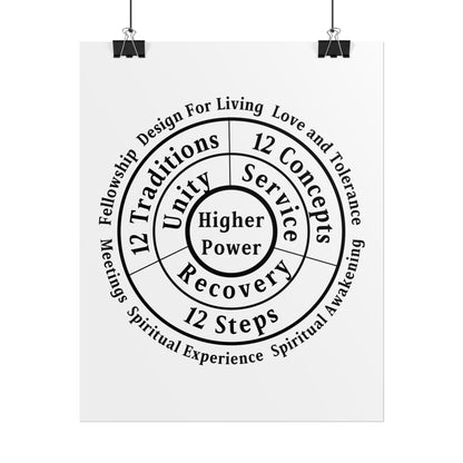 Haler Smith Rolled Poster - Higher Power 1 - White Matte Finish - Black Letters