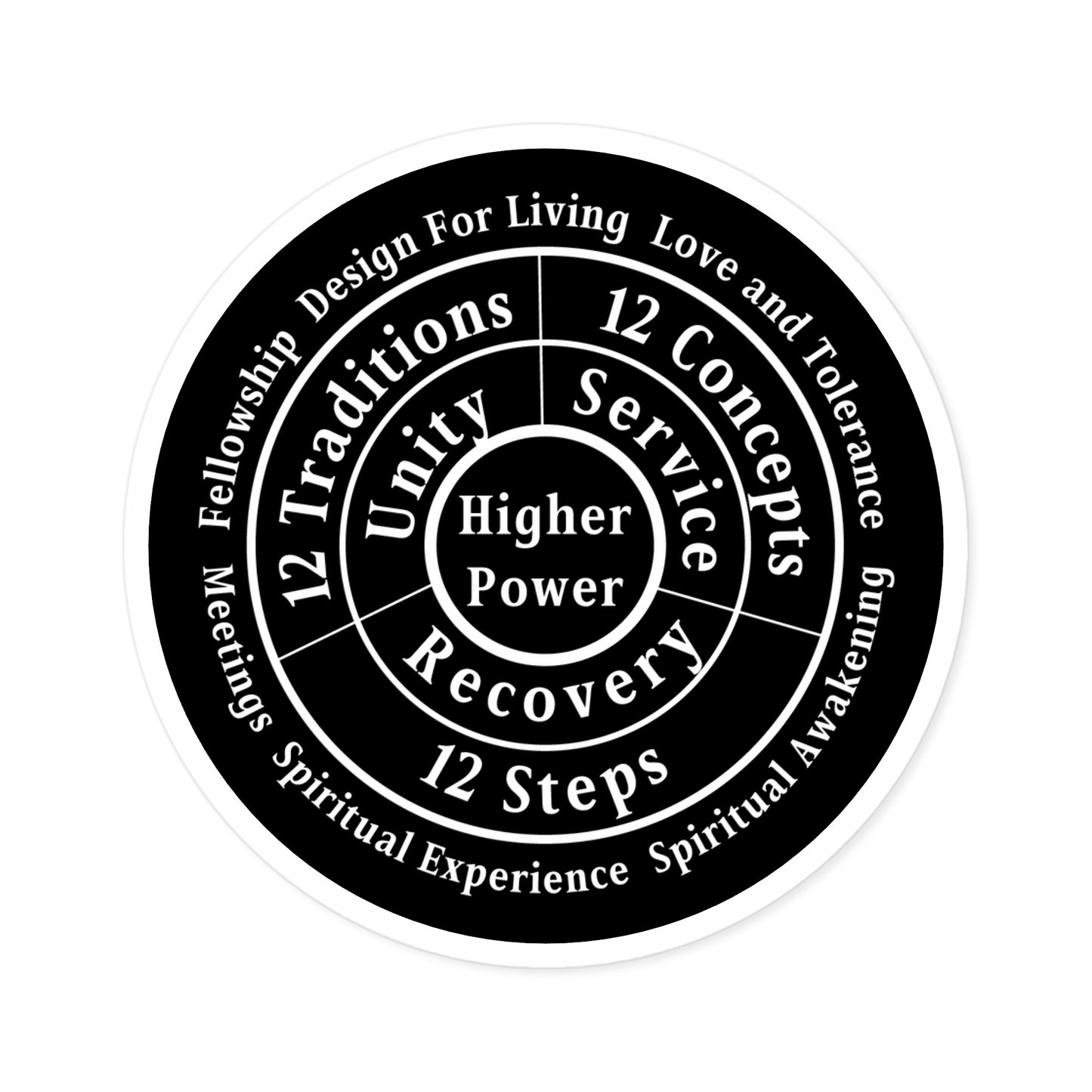 Haler Smith Vinyl Round Sticker - Higher Power 1 - Black