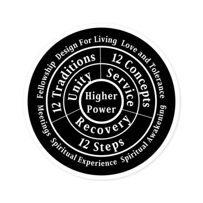 Haler Smith Vinyl Round Sticker - Higher Power 1 - Black