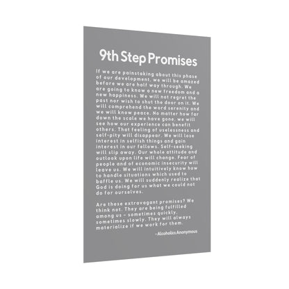 Haler Smith Rolled Poster - 9th Step Promises - Vertical Gray Matte Finish