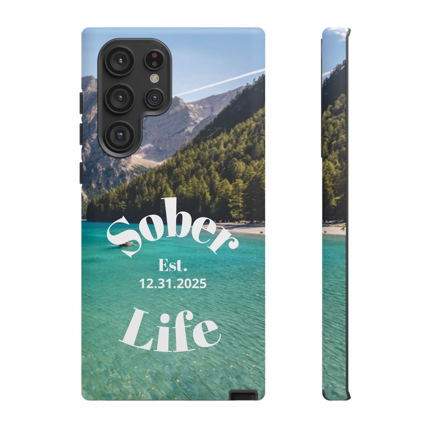 Recovery Phone Case | Sober Life Est. Design 1 | Water Scene Samsung Galaxy Case