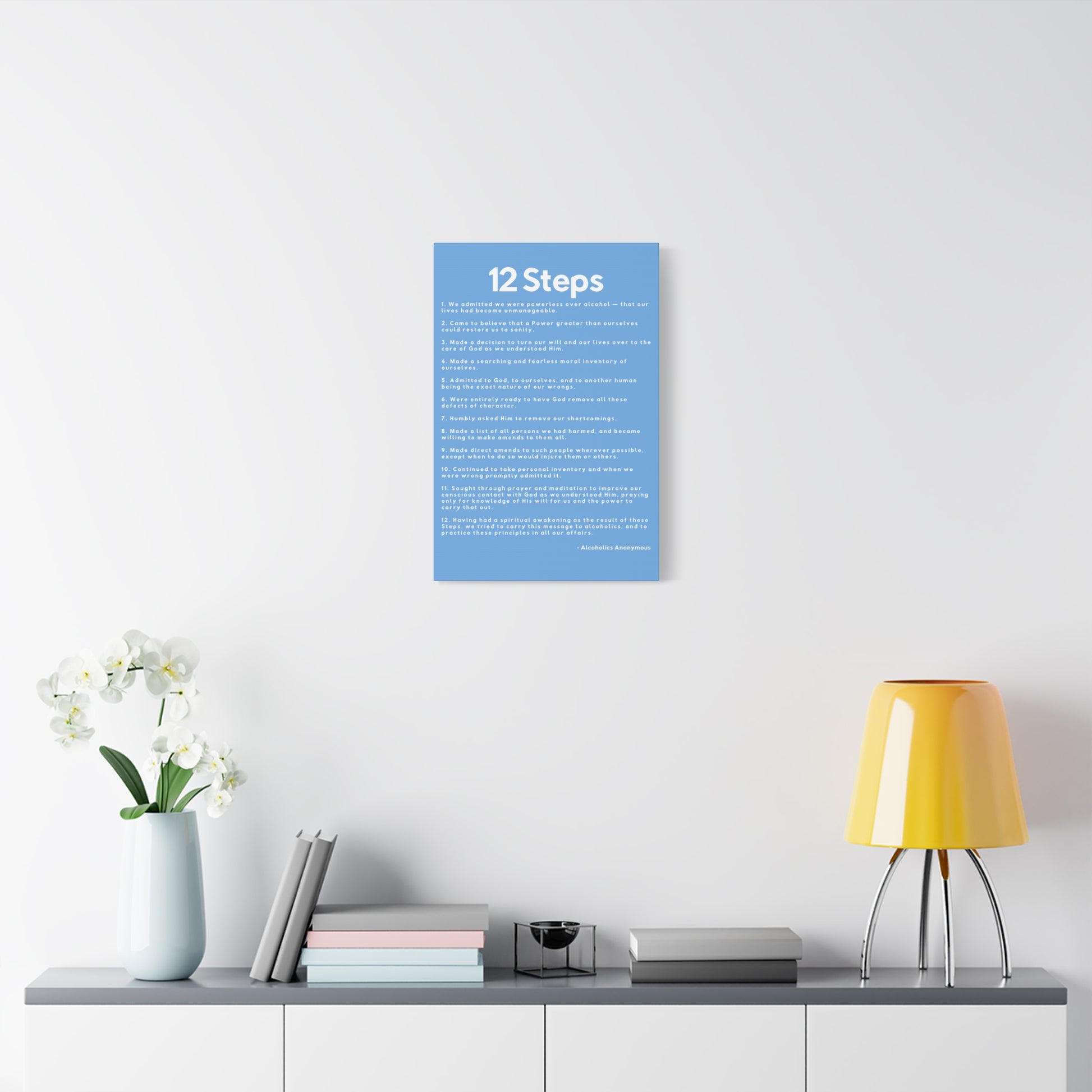Haler Smith - Canvas - Haler Smith Matte Canvas - 12 Steps - Vertical Light Blue Matte Finish